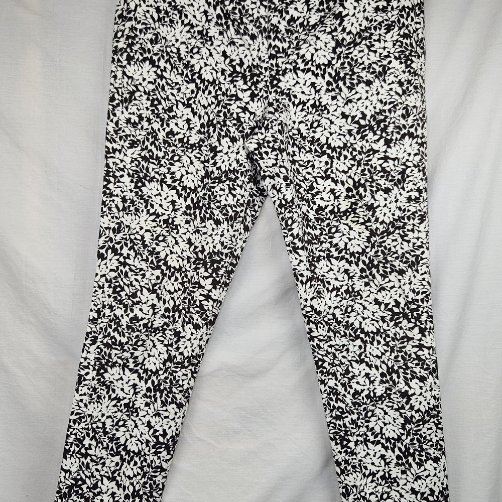 Michael by Michael Kors Womens‎ Brwn N Whte Leaf Print Pants SZ 10 Quiet Luxury